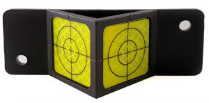 placa ad angolo con 2 target 4x4 - cm 10x4